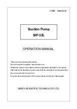 Sibata SIP-32L Operation Manual preview