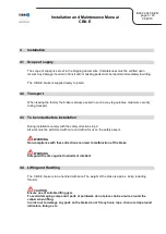 Preview for 9 page of SIBRE CB8-E Series Installation And Maintenance Manual