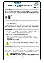 SICK STEGMANN MRA-F Series Operating Instructions Manual preview