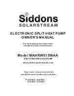 Preview for 1 page of Siddons Solarstream MAHRW015WAA Owner'S Manual