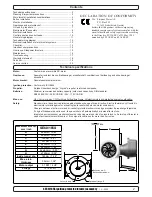 Предварительный просмотр 2 страницы Side-Power SE 60/185 S Installation And User Manual