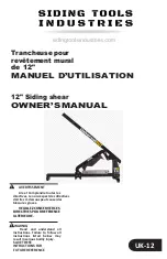 Preview for 1 page of Siding Tools Industries UK-12 Owner'S Manual