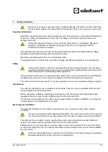 Preview for 7 page of Siebert SX602 series Operating Instructions Manual