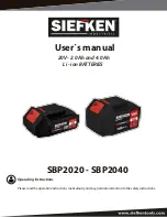 Siefken SBP2020 User Manual preview