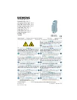 Предварительный просмотр 1 страницы Siemens 1. B. S. T. Operating Instructions Manual