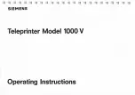 Preview for 1 page of Siemens 1000 V Operating Instructions Manual