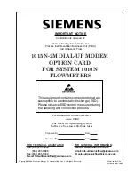 Preview for 2 page of Siemens 1015N-2M Field Manual