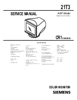Preview for 1 page of Siemens 21T3 Service Manual