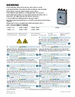 Siemens 3 Series Instruction Sheet preview