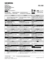 Предварительный просмотр 1 страницы Siemens 3NP19 0-1FA00 Series Operating Instructions