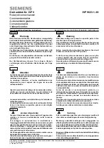 Предварительный просмотр 1 страницы Siemens 3VF 9 623-1 00 Series Operation Instructions