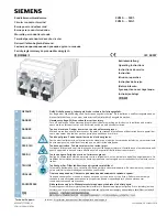 Предварительный просмотр 1 страницы Siemens 3VM9 0JB1 Series Operating Instructions