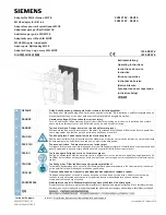 Preview for 1 page of Siemens 3VM9182-0SH10 Operating Instructions