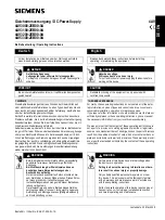 Preview for 1 page of Siemens 4AV Series Operating Instructions Manual