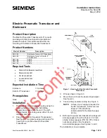 Preview for 1 page of Siemens 544-294 Installation Instructions