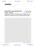 Siemens 6SE7011-5EP60 Operating Instructions Manual preview