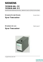 Preview for 1 page of Siemens 7KE6000-8AK/CC Directions For Use Manual