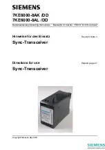 Siemens 7KE6000-8AK/DD Directions For Use Manual preview