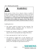 Preview for 22 page of Siemens 7KG6000-8AA Operating Instructions Manual