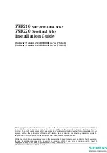 Preview for 1 page of Siemens 7SR210 Argus Installation Manual