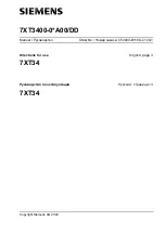 Preview for 1 page of Siemens 7XT34 Series Directions For Use Manual