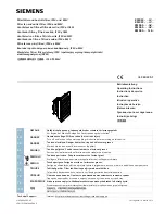 Preview for 1 page of Siemens 8MR64 Series Operating Instructions Manual