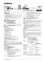 Preview for 1 page of Siemens 8WD43 Operating Instructions Manual