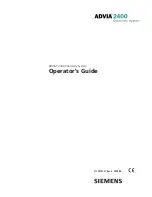 Siemens ADVIA 2400 Operator'S Manual preview