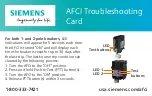 Preview for 1 page of Siemens AFCI Troubleshooting Card