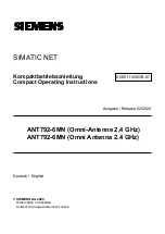 Preview for 1 page of Siemens ANT792-6MN Compact Operating Instructions