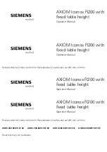 Preview for 1 page of Siemens AXIOM Iconos R200 Operator'S Manual