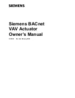 Preview for 1 page of Siemens BACNET 125-5037 Owner'S Manual