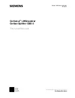 Siemens Cerban Splitter CBS-3 Technical Manual preview