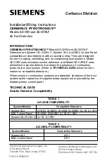 Siemens CEREBRUS PYROTRONICS AD-3XRI Installation/Wiring Instructions preview