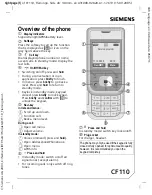 Preview for 1 page of Siemens CF110 User Manual