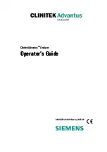 Preview for 1 page of Siemens Clinitek Advantus Operator'S Manual