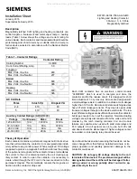 Preview for 1 page of Siemens CLM0C Installation Sheet