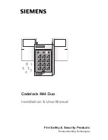 Siemens Codelock K44 Duo Installation & User Manual preview