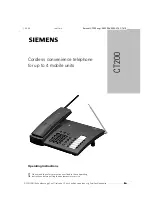 Preview for 1 page of Siemens CT200 Operating Instructions Manual