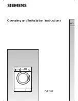 Siemens D12-52 Operating And Installation Instruction preview