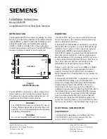 Preview for 1 page of Siemens D2325CPS Installation Instructions Manual