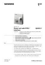 Siemens DESIGO RX QAX33.1 User Manual preview