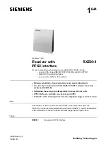 Preview for 1 page of Siemens DESIGO RXZ90.1 Manual