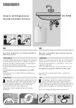 Siemens DG 10502 Operating And Installation Instructions preview