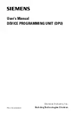 Siemens DPU User Manual preview