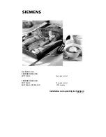 Preview for 1 page of Siemens ER70762HK Installation And Operating Instructions Manual