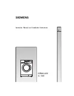 Siemens EXTRAKLASSE XL 1000 Instruction Manual And Installation Instructions preview