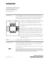 Предварительный просмотр 1 страницы Siemens FCM2041-U3 Installation Instructions Manual