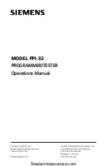 Предварительный просмотр 1 страницы Siemens FPI-32 Operation Manual