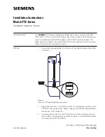 Siemens FTS Series Installation Instructions preview